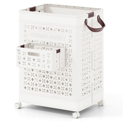 75 L Collapsible Laundry Basket with Underwear Basket and Handles