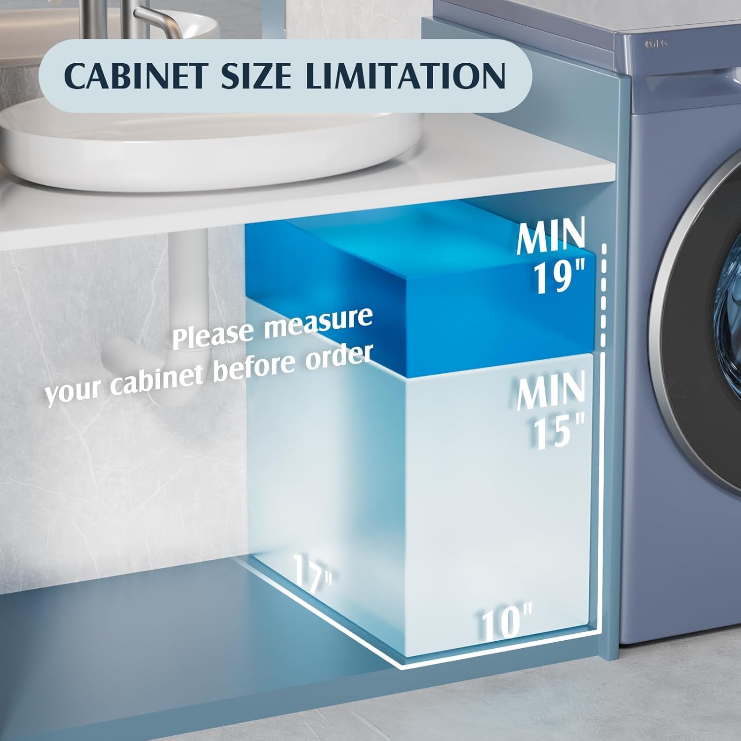 under Sink Organizer (2 Pack), 2 Tier under Sink Organizer, Adjustable Height Cabinet Organizer and Storage, in Blue